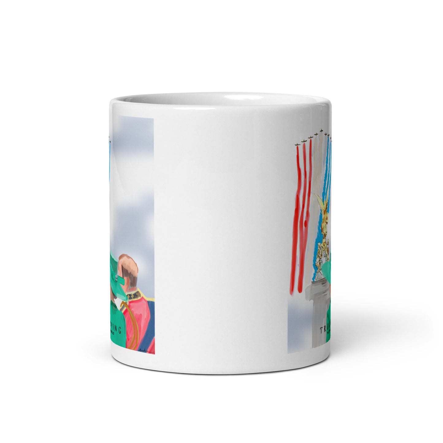 Trooping 2023 white glossy mug