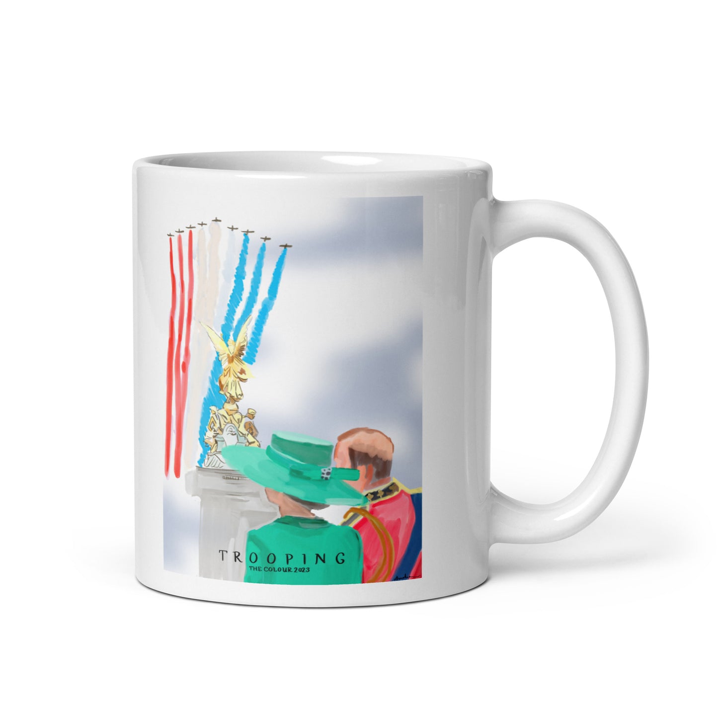 Trooping 2023 white glossy mug