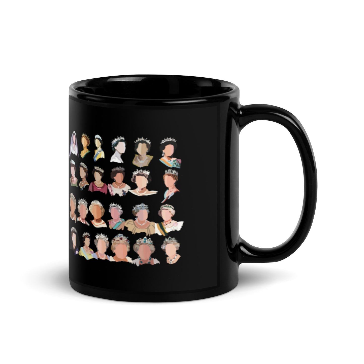 Hats off to the Queen Black Glossy Mug