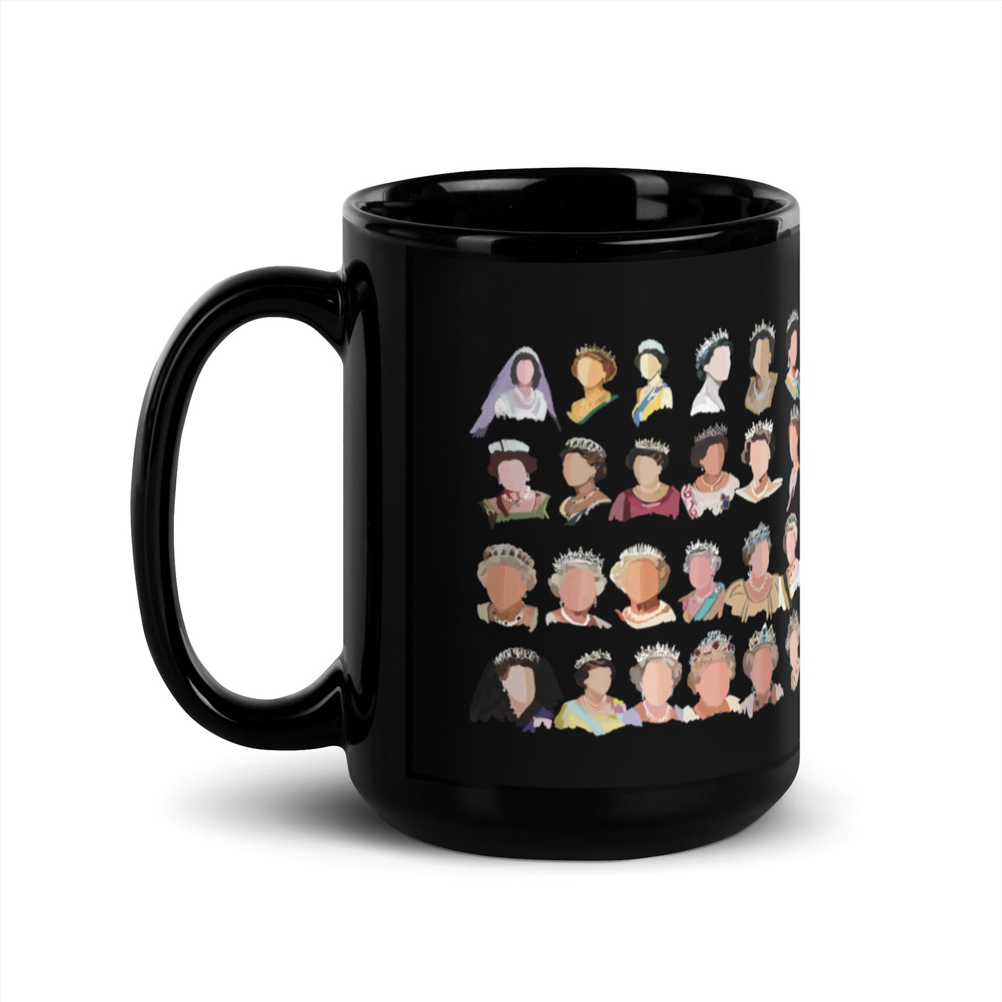 Hats off to the Queen Black Glossy Mug