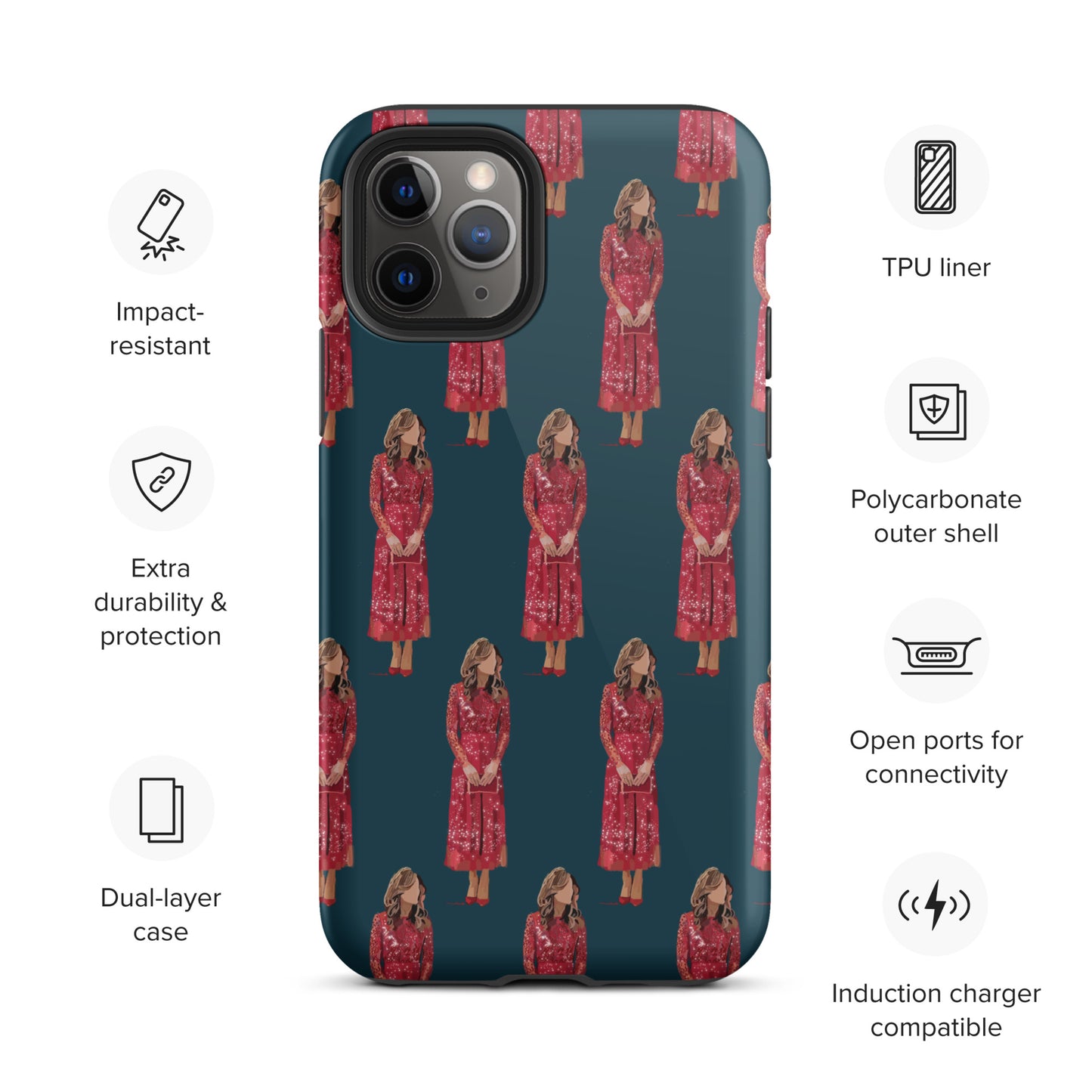 Kate in red Tough iPhone case