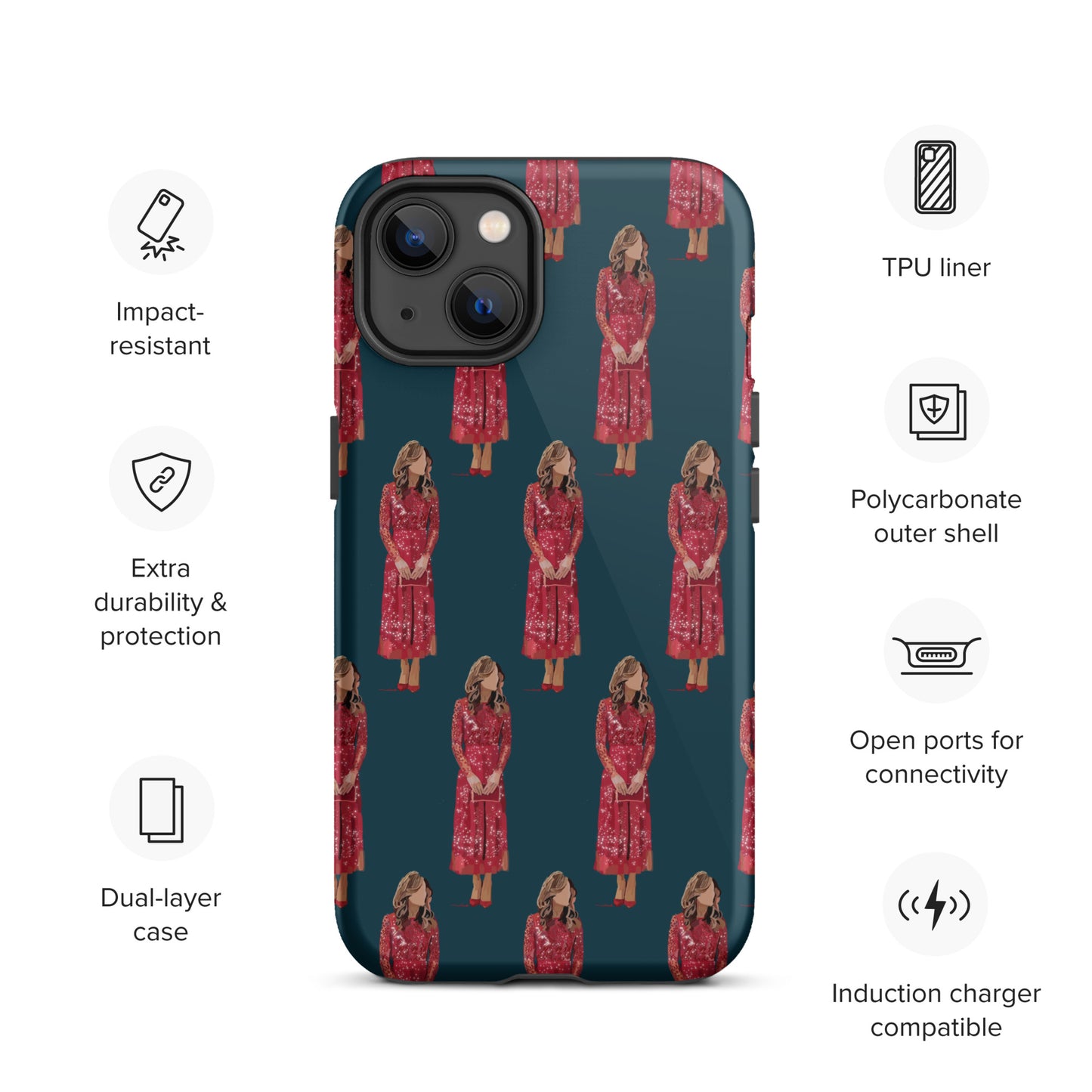 Kate in red Tough iPhone case