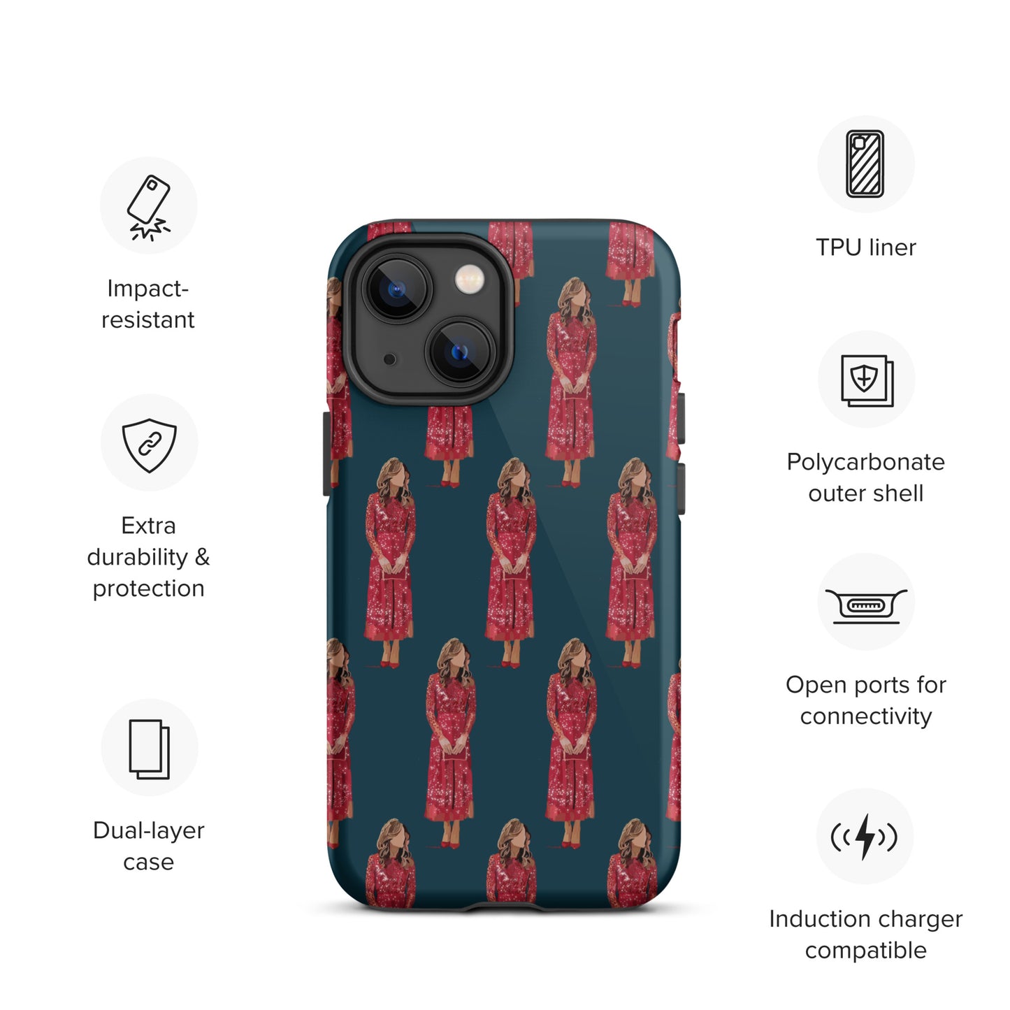 Kate in red Tough iPhone case