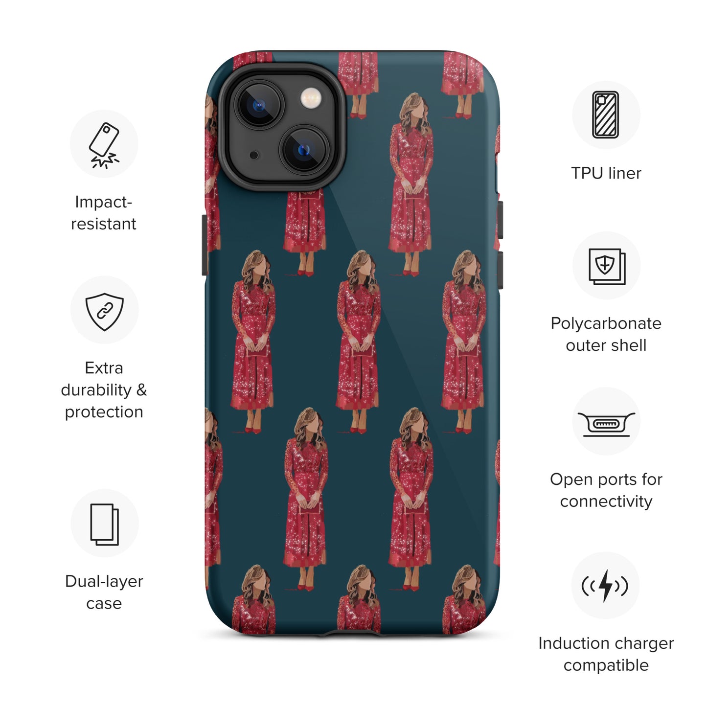 Kate in red Tough iPhone case