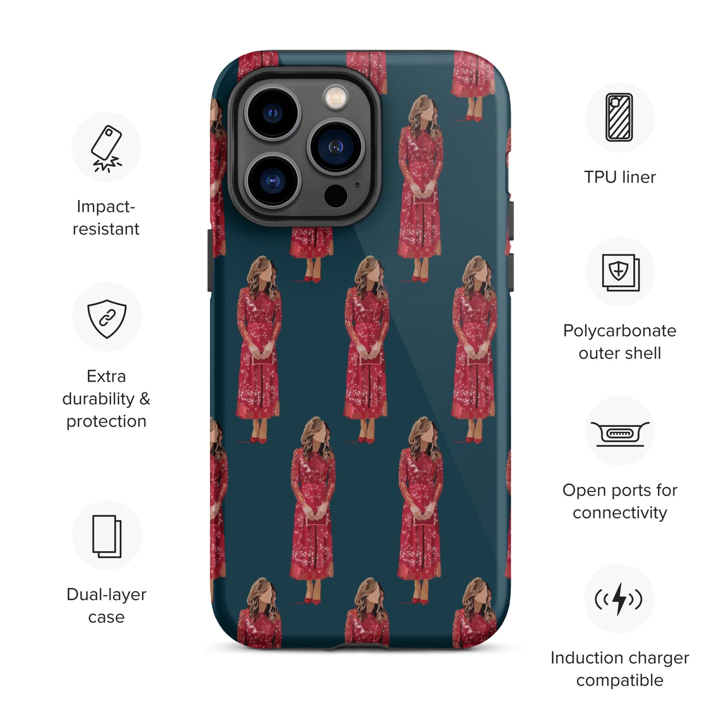 Kate in red Tough iPhone case
