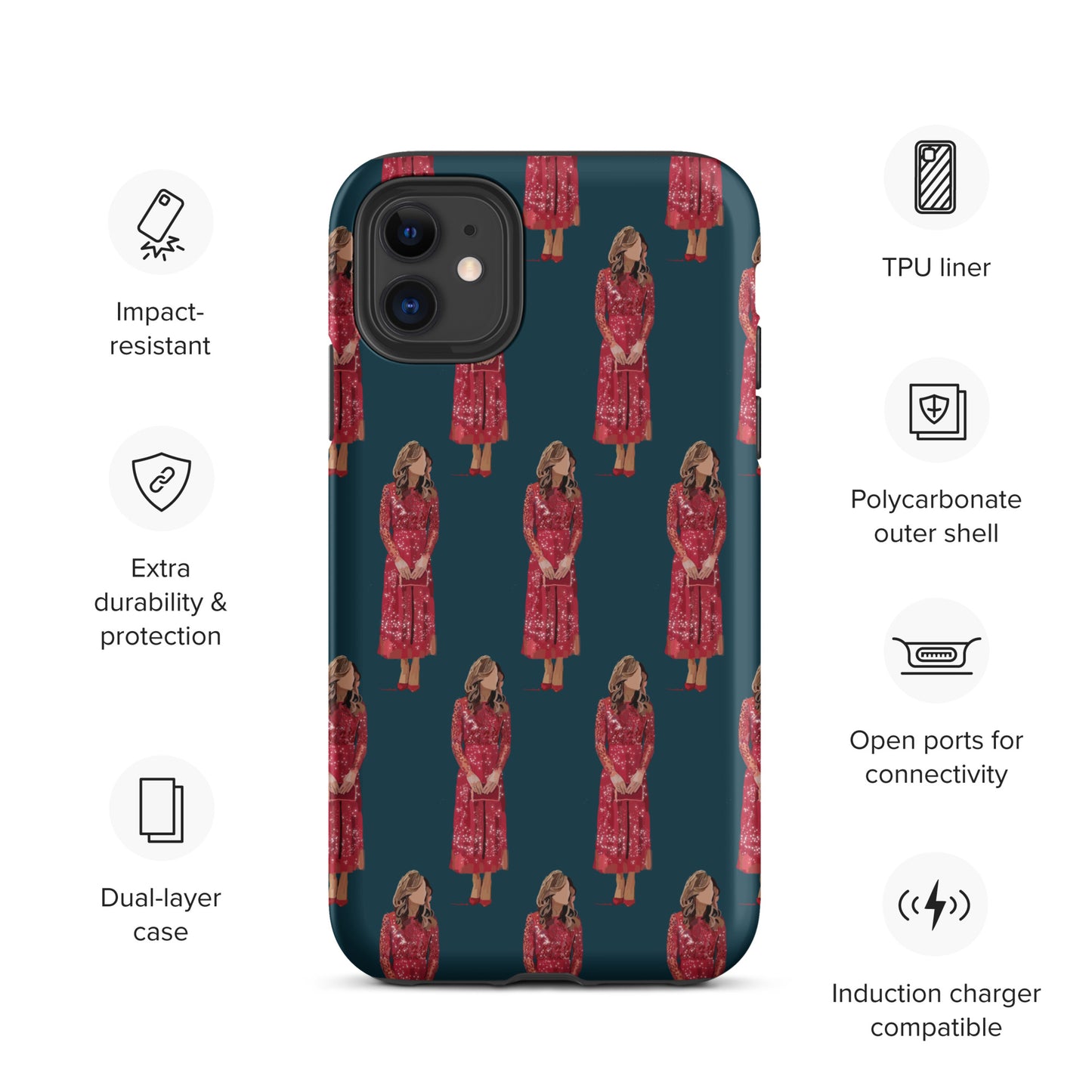 Kate in red Tough iPhone case