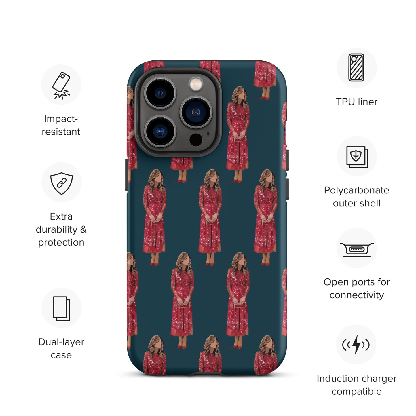 Kate in red Tough iPhone case