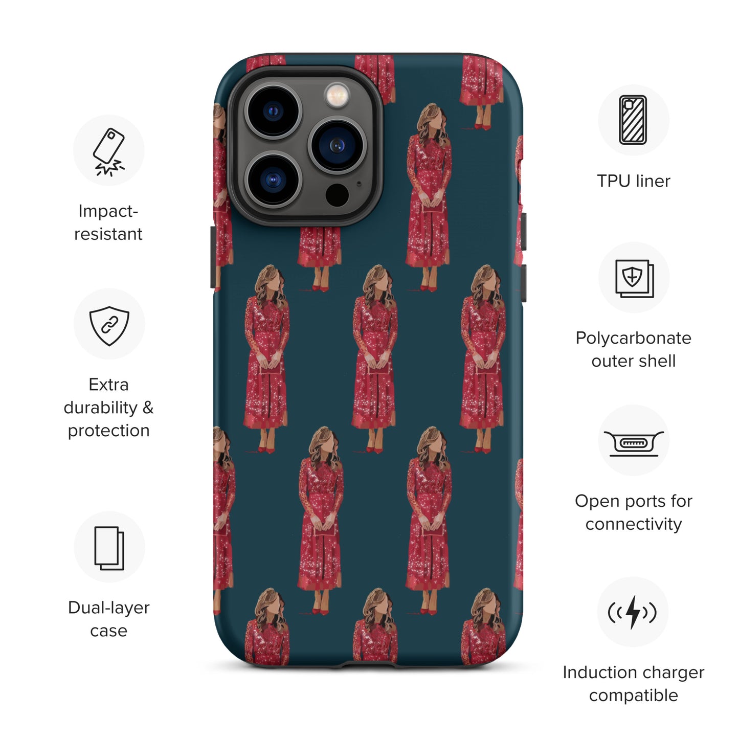 Kate in red Tough iPhone case
