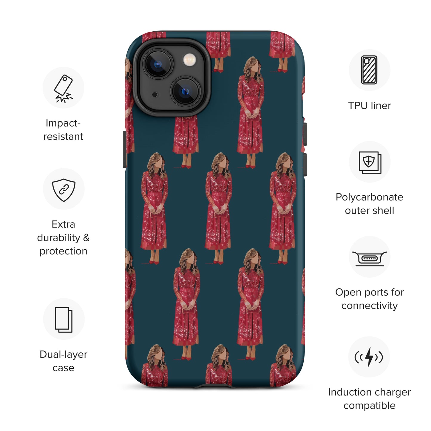 Kate in red Tough iPhone case