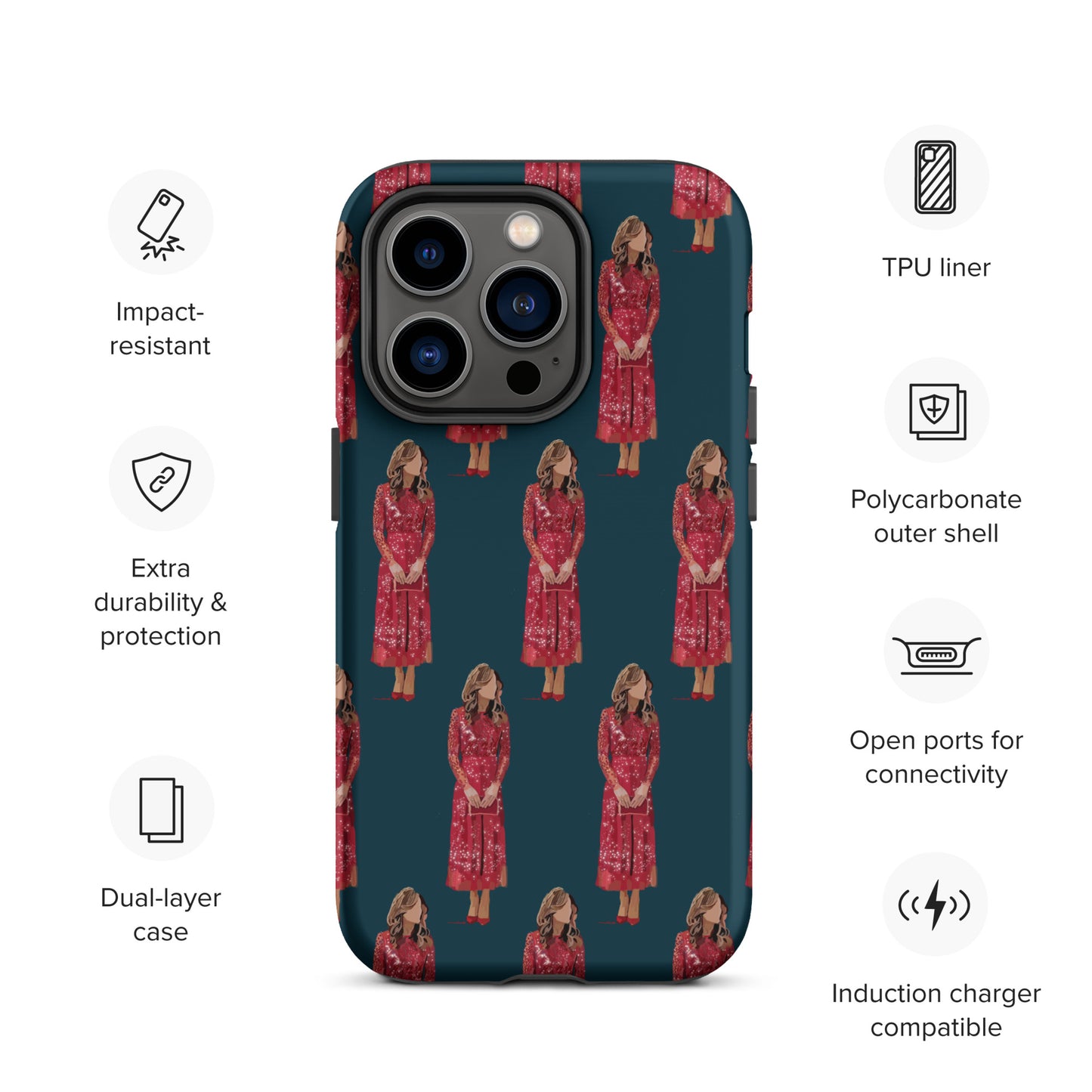 Kate in red Tough iPhone case
