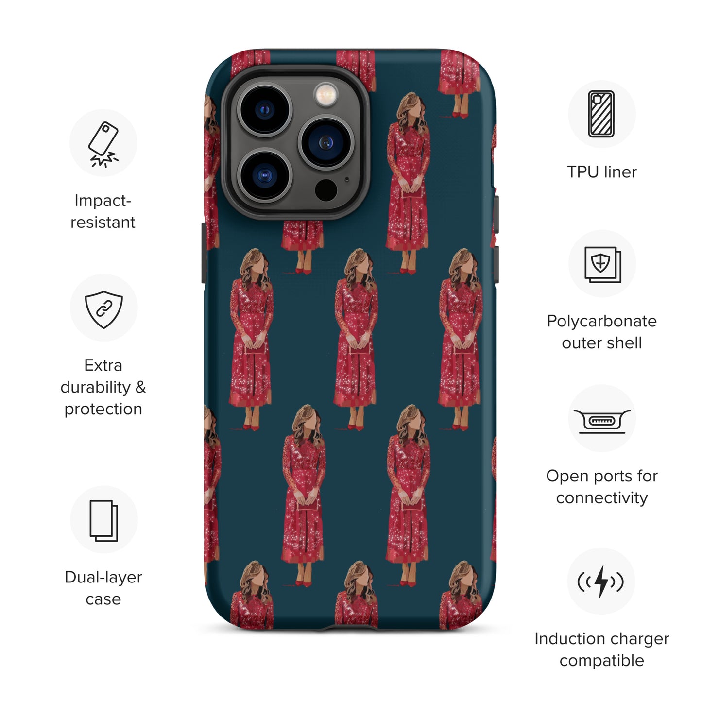 Kate in red Tough iPhone case