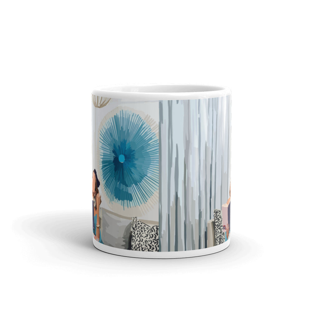 Reading Moment White glossy mug