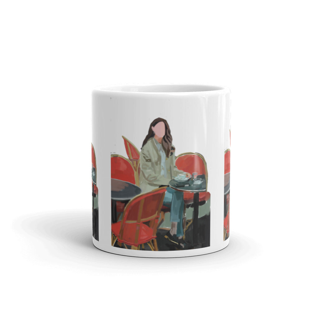 Sipping tea with Kate White glossy mug
