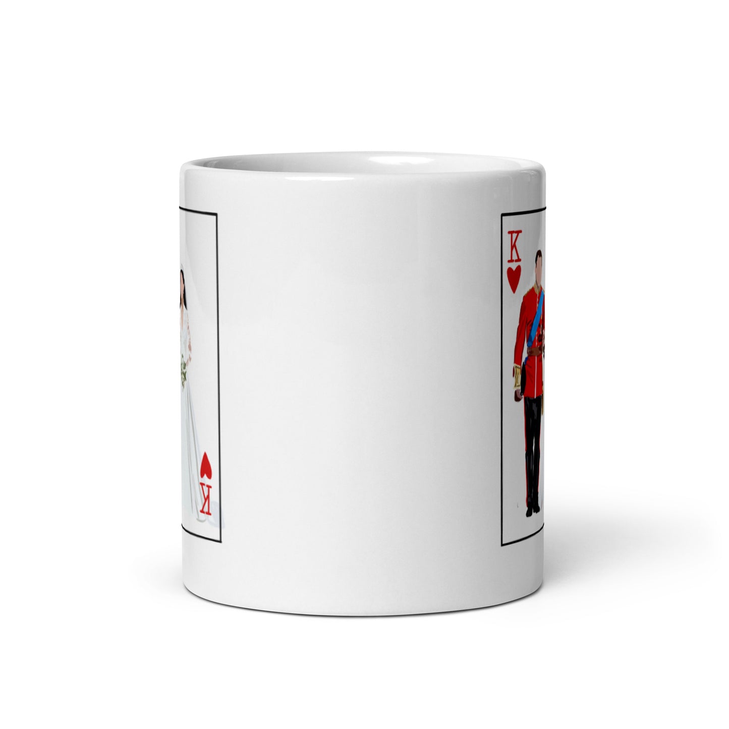 King of hearts with the princess and prince of wales White glossy mug
