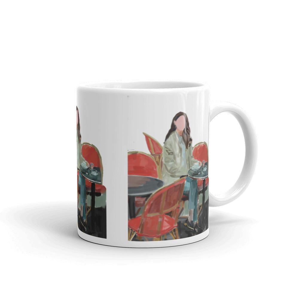 Sipping tea with Kate White glossy mug