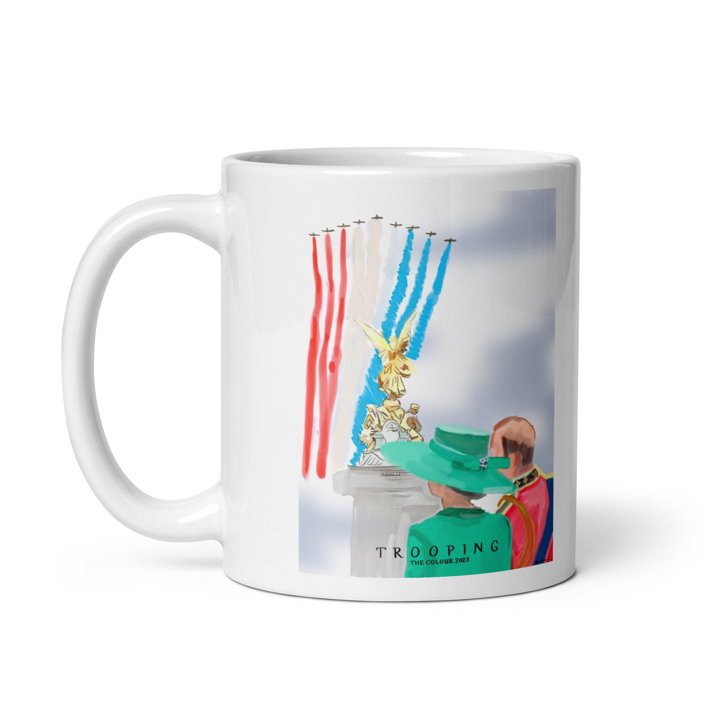 Trooping 2023 white glossy mug