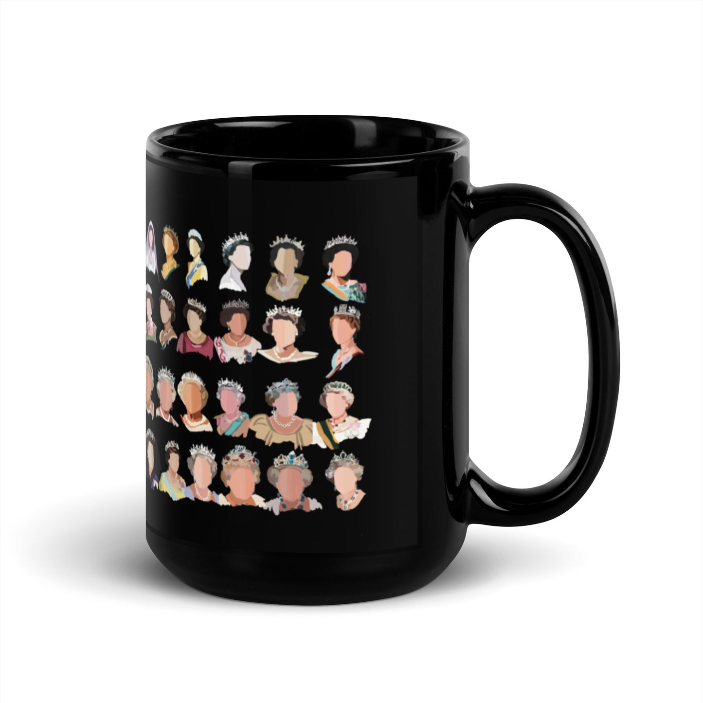 Hats off to the Queen Black Glossy Mug