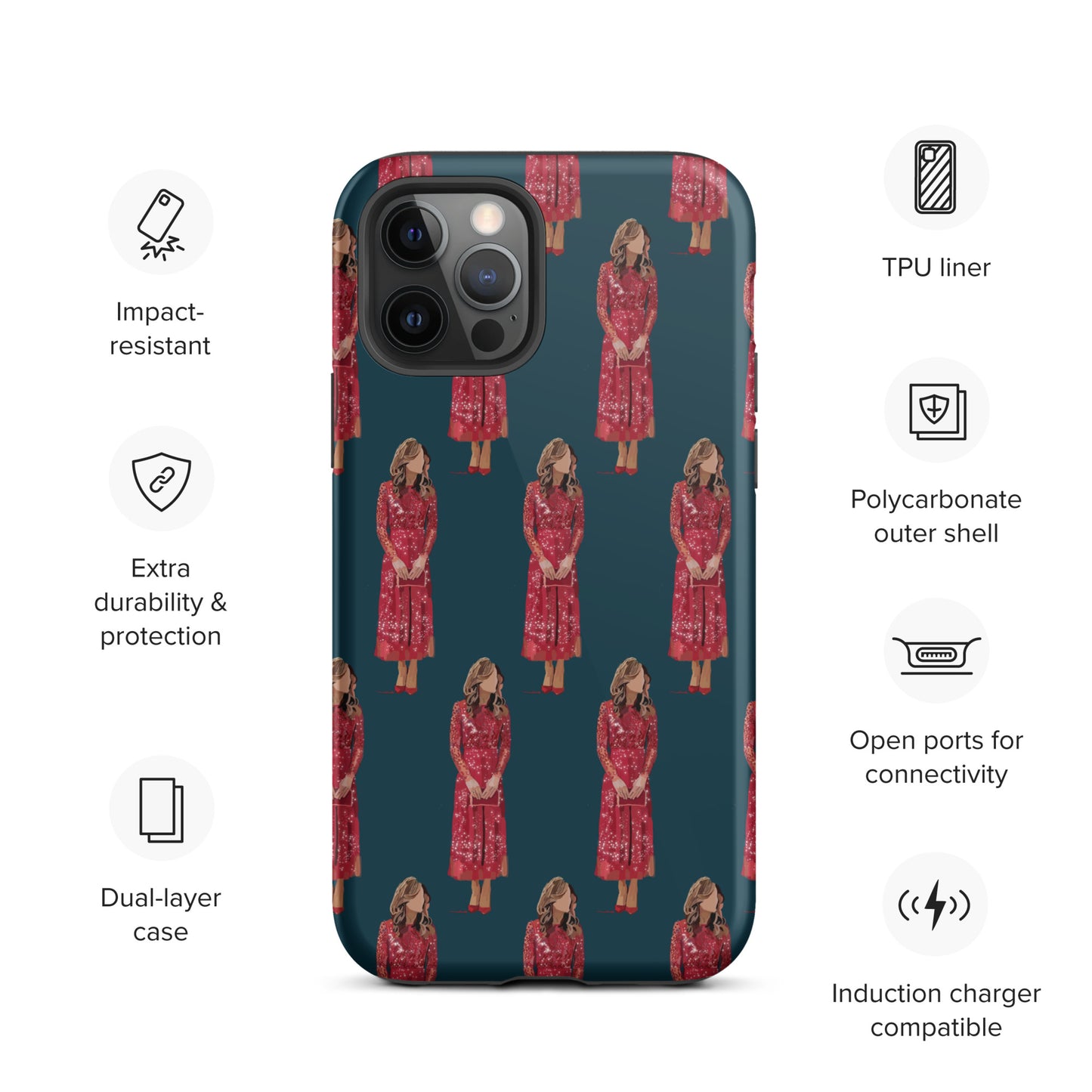 Kate in red Tough iPhone case