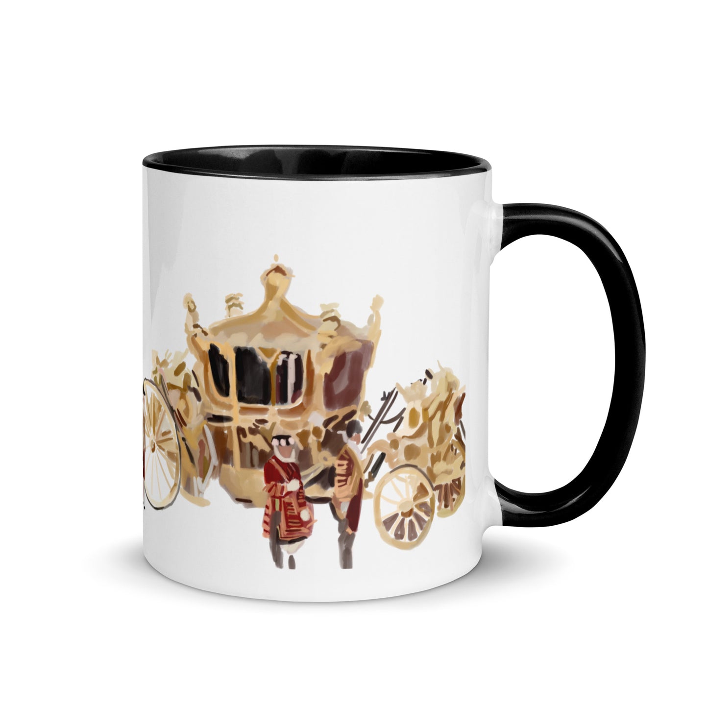 Golden Carriage Mug with Color Inside