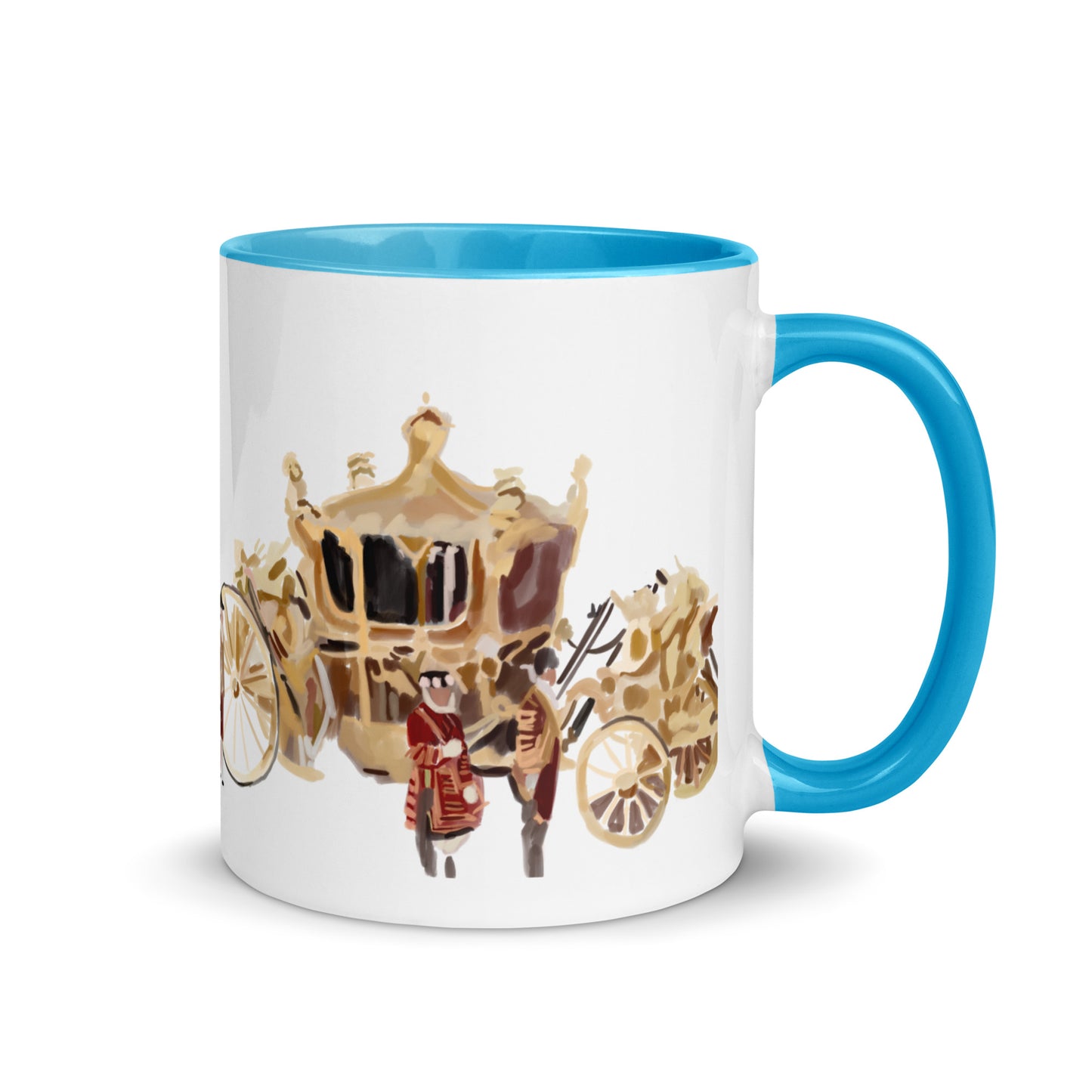 Golden Carriage Mug with Color Inside