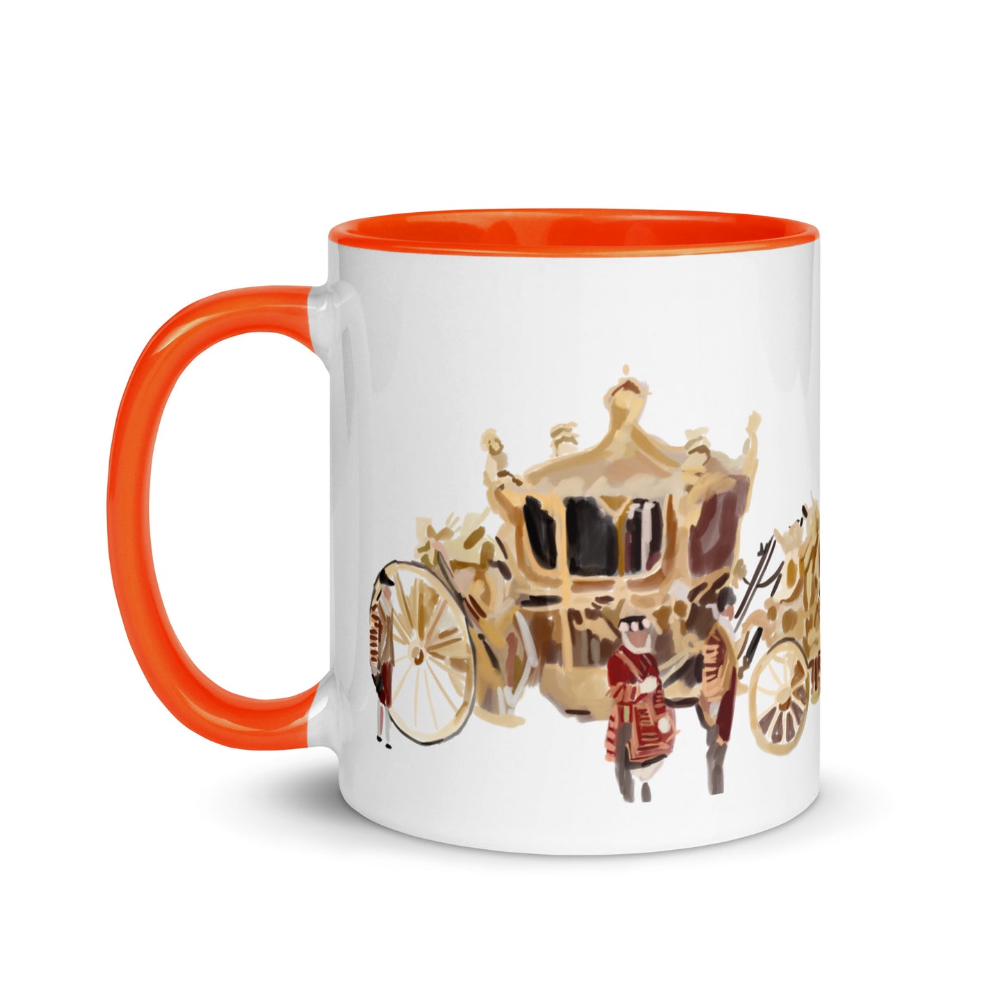 Golden Carriage Mug with Color Inside