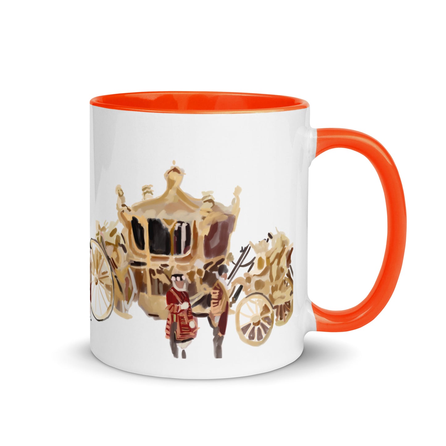 Golden Carriage Mug with Color Inside