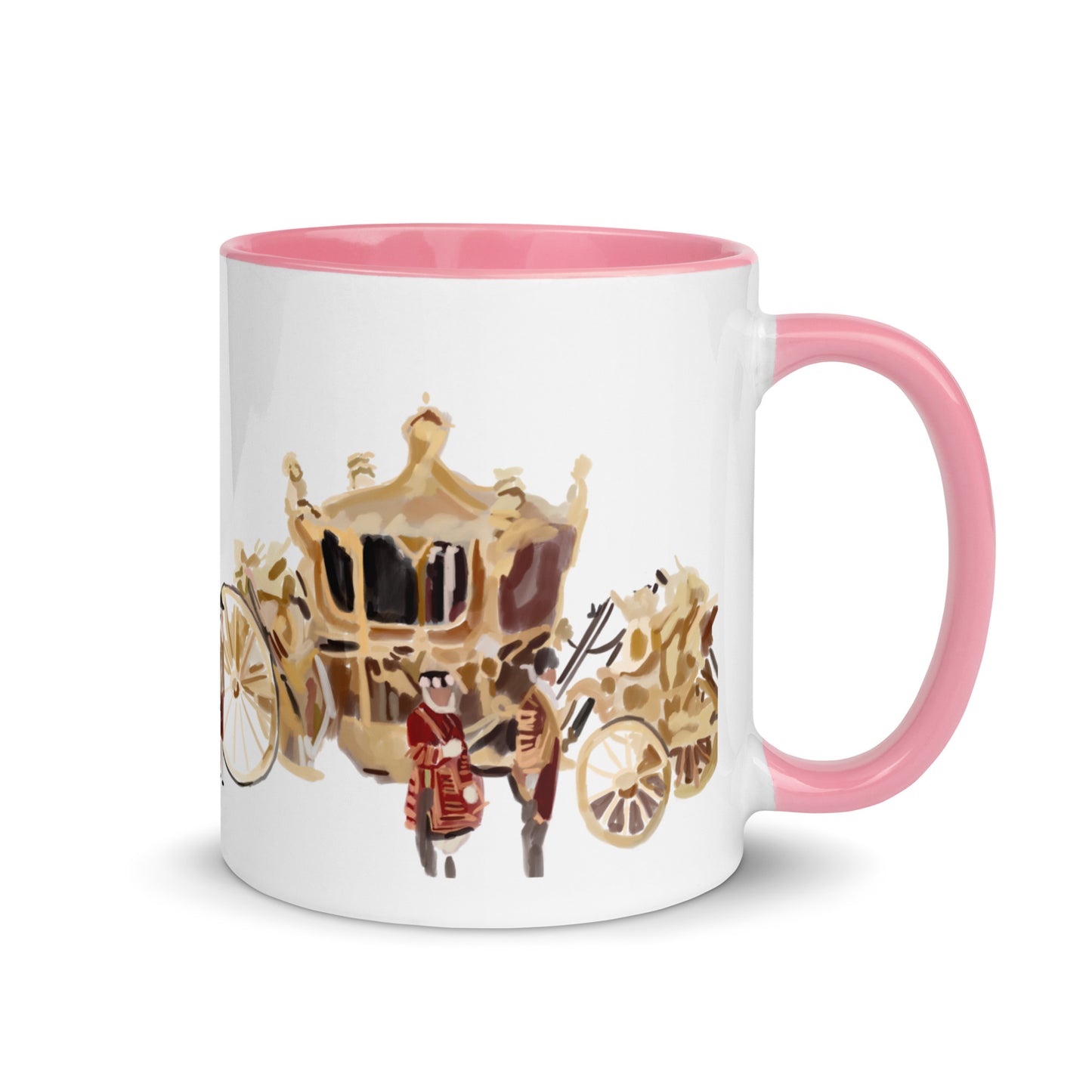 Golden Carriage Mug with Color Inside
