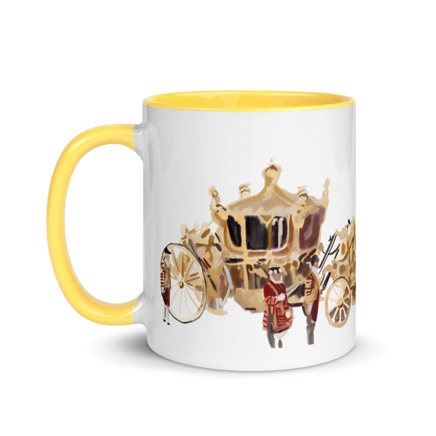 Golden Carriage Mug with Color Inside