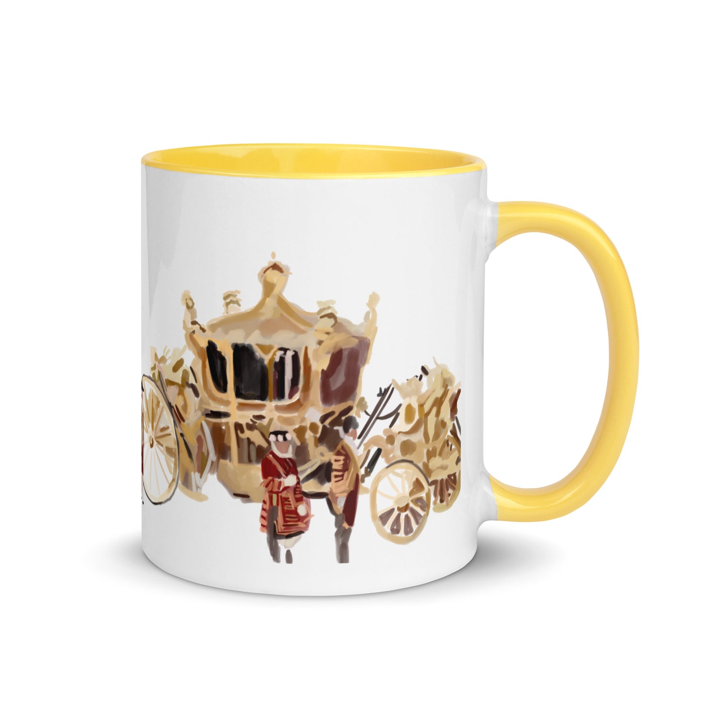 Golden Carriage Mug with Color Inside