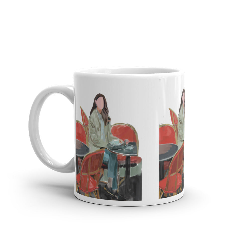 Sipping tea with Kate White glossy mug